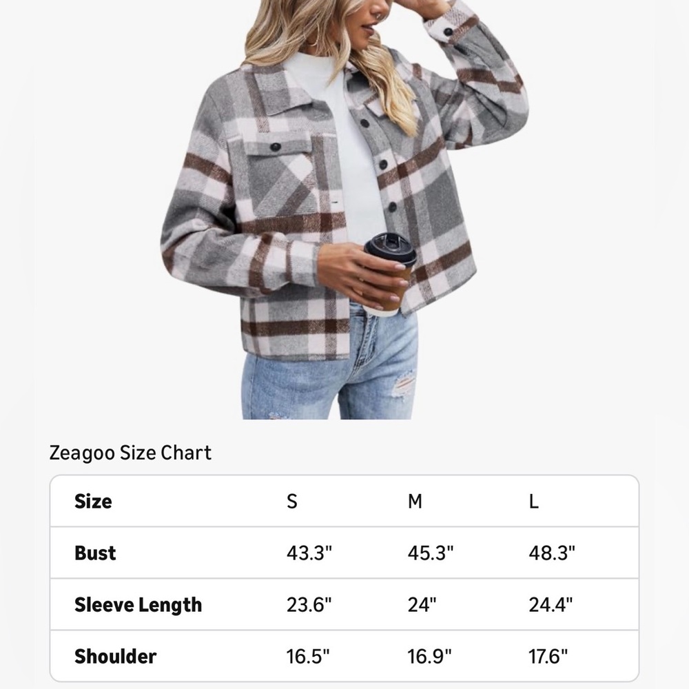 Cropped Plaid Flannel Shacket - Picture 6 of 12